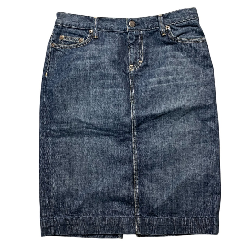 J Crew Denim Skirt Blue A-Line Cotton Made in USA 70296 Womens Size 27